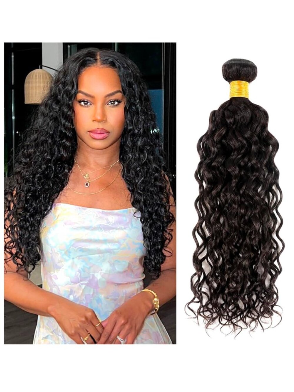 NEW Unprocessed Human Hair 22" Water Wave Wavy Long Bouncy Bundle Extensions